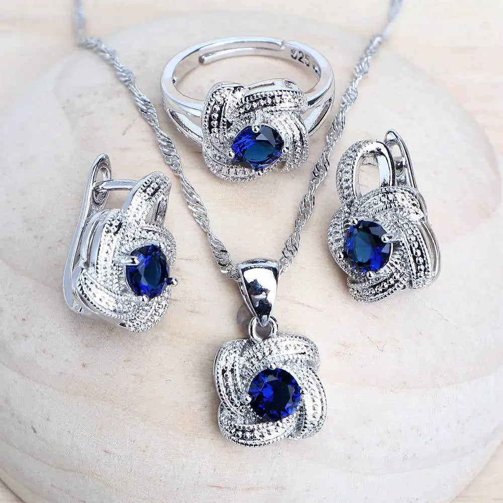 Blue Zirconia Jewelry Set