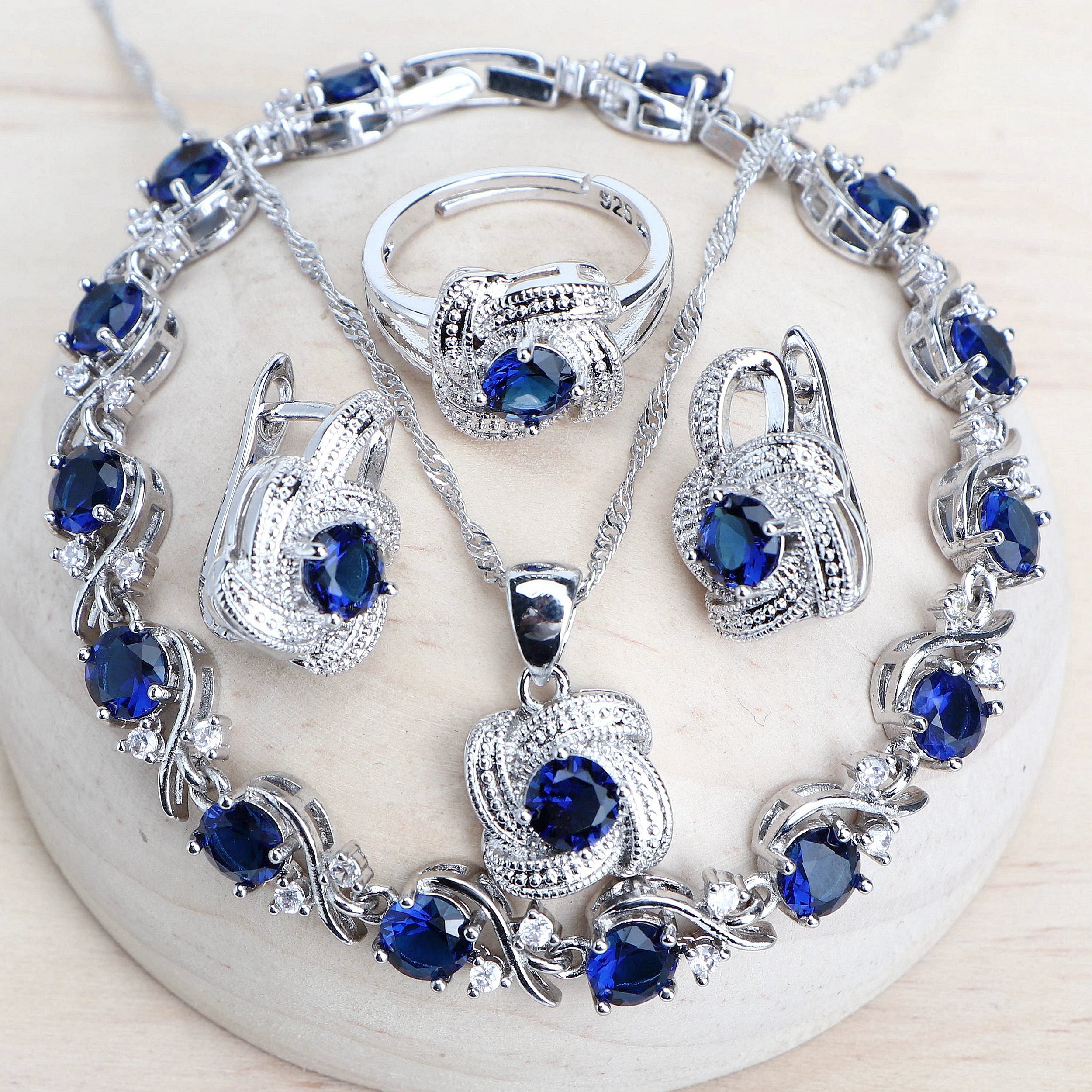 Blue Zirconia Jewelry Set