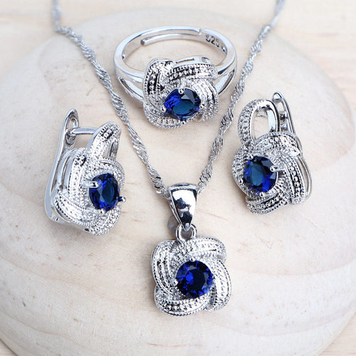 Blue Zirconia Jewelry Set