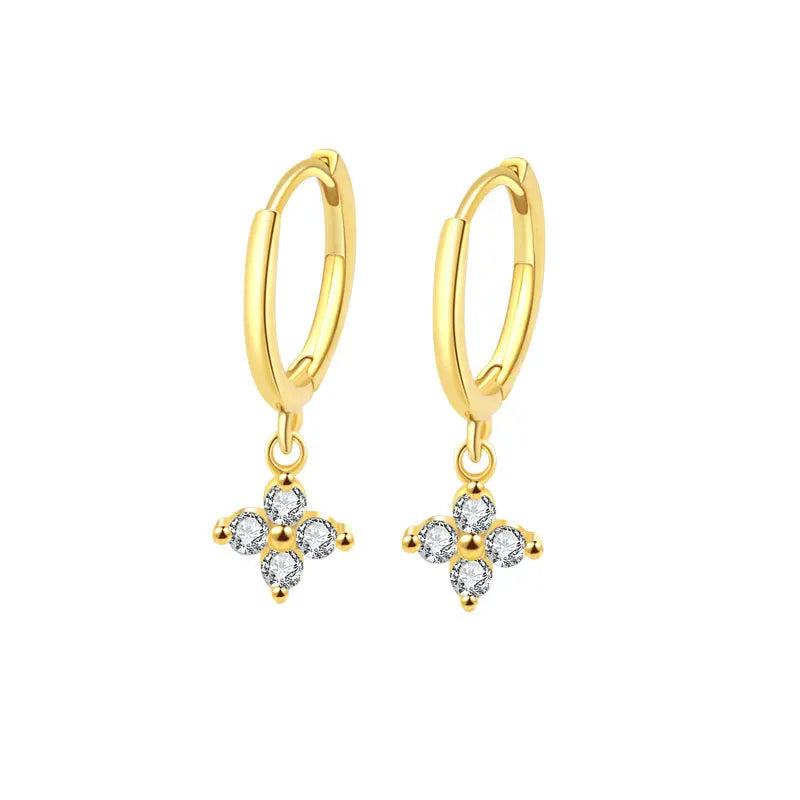 Hollow Heart Zircon Earrings