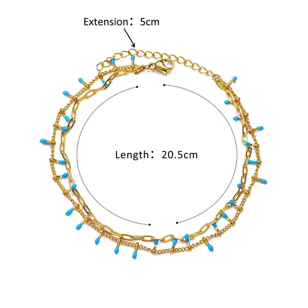 Turkish Evil Eye Gold Anklet for Women