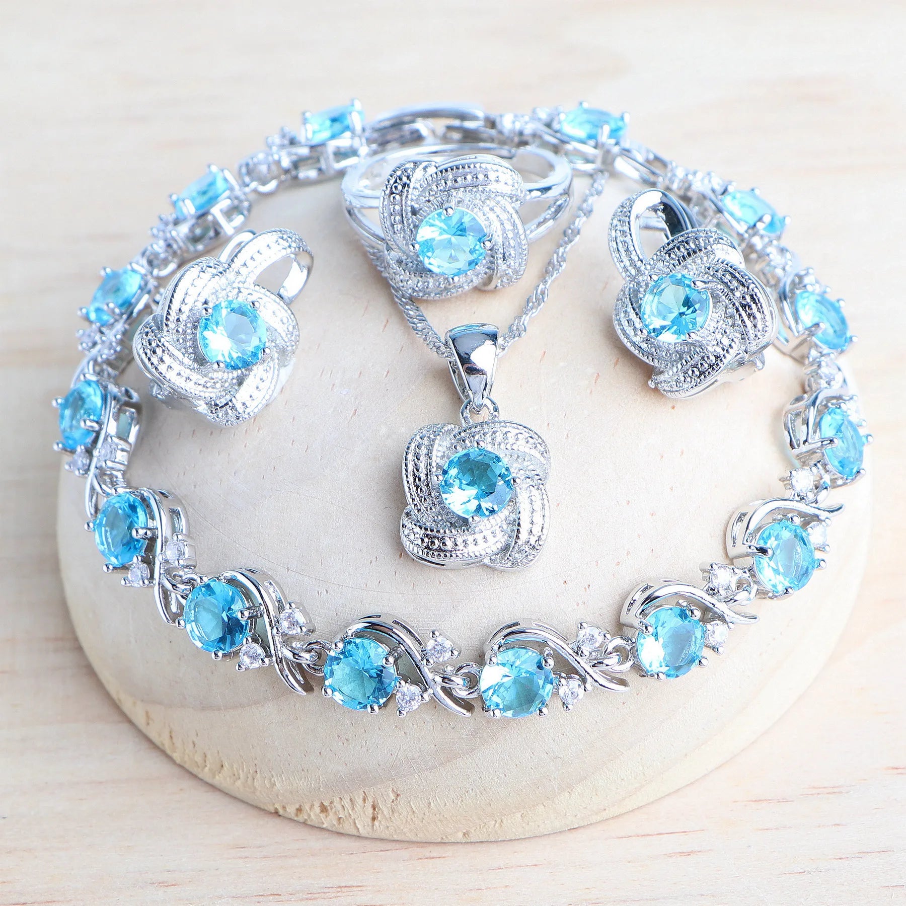 Blue Zirconia Jewelry Set