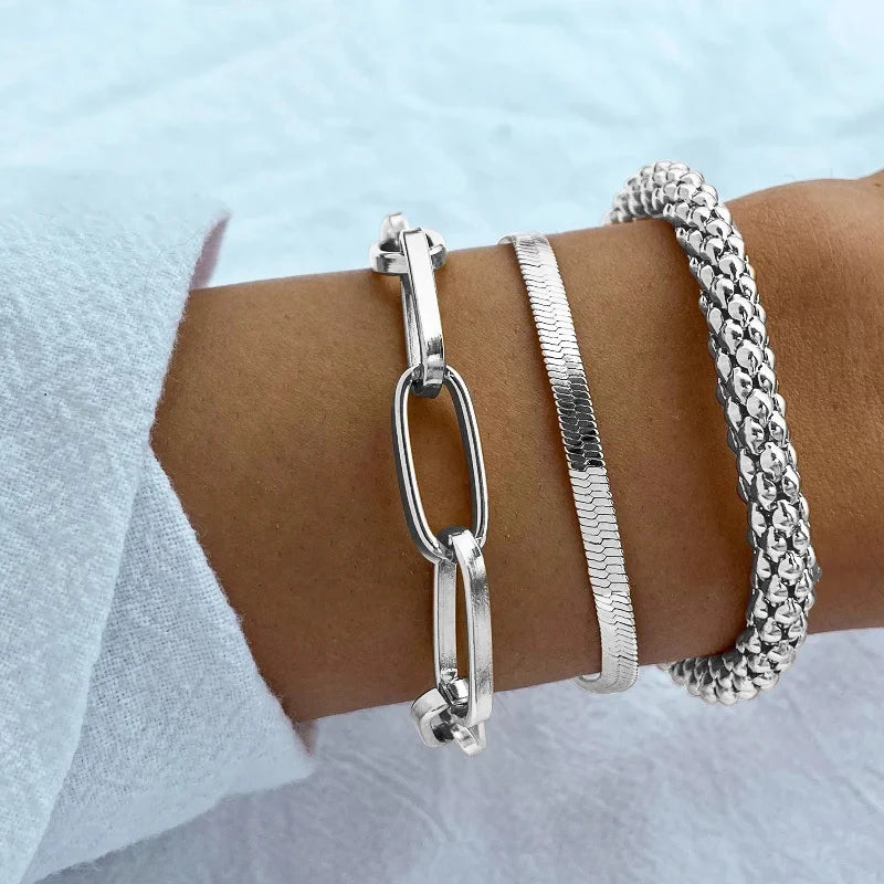 Golden Cuban Bracelet Set