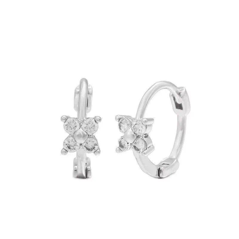 Hollow Heart Zircon Earrings