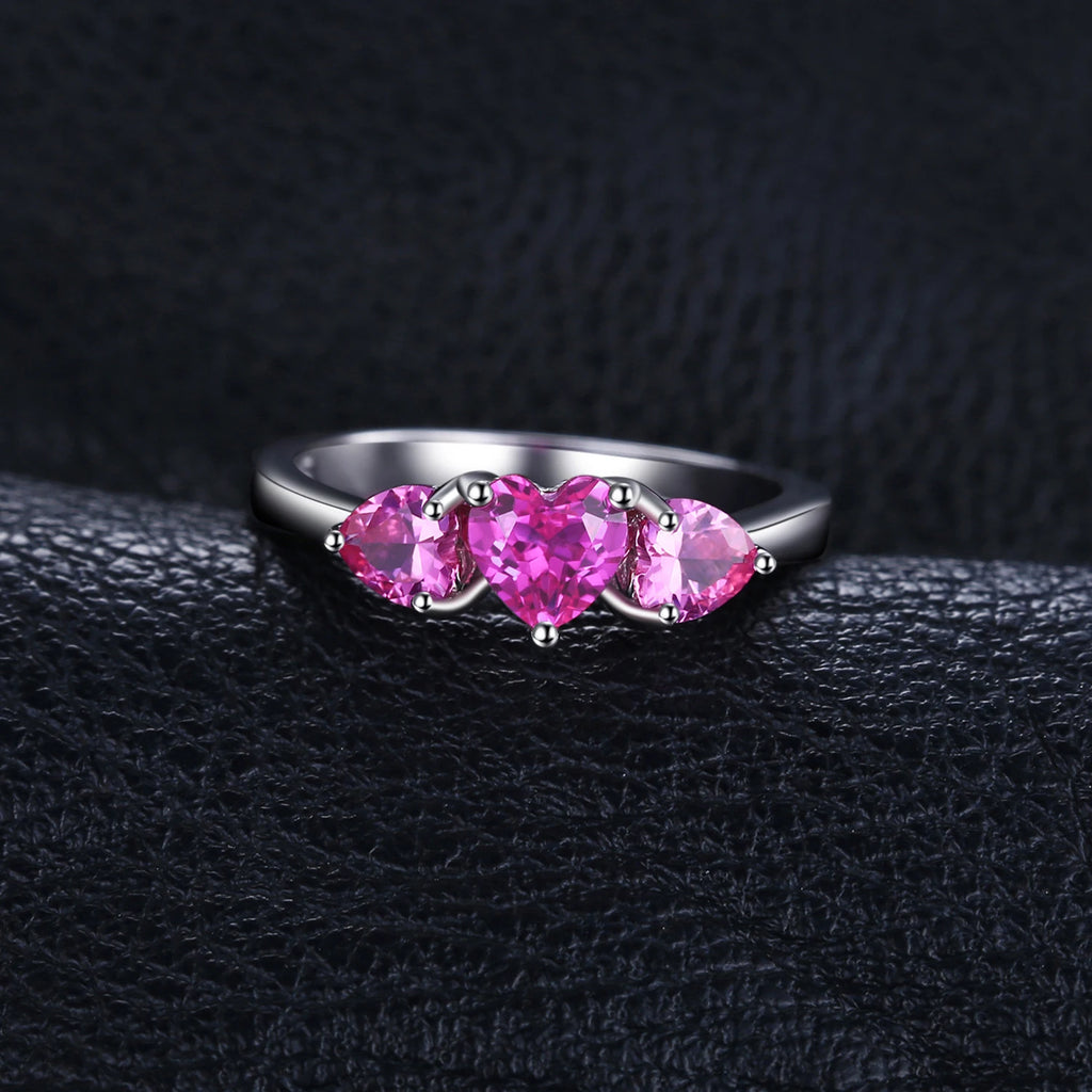Pink Sapphire Heart Ring