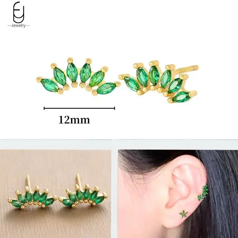 Gold Heart Zircon Earrings