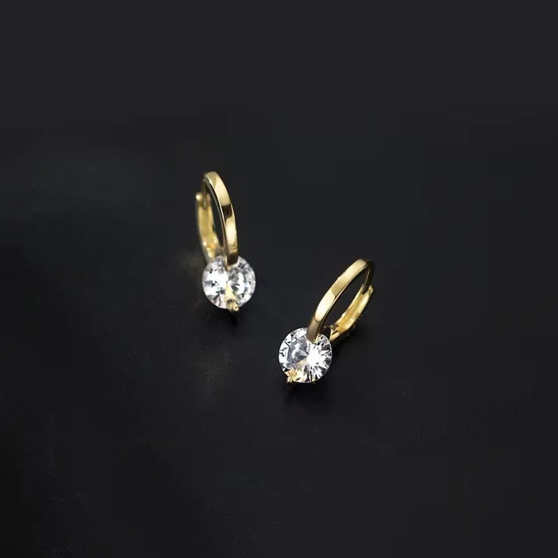 Hollow Heart Zircon Earrings