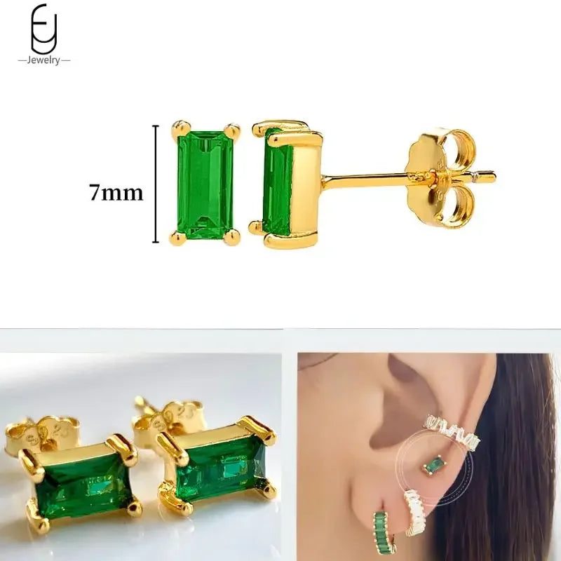 Gold Heart Zircon Earrings