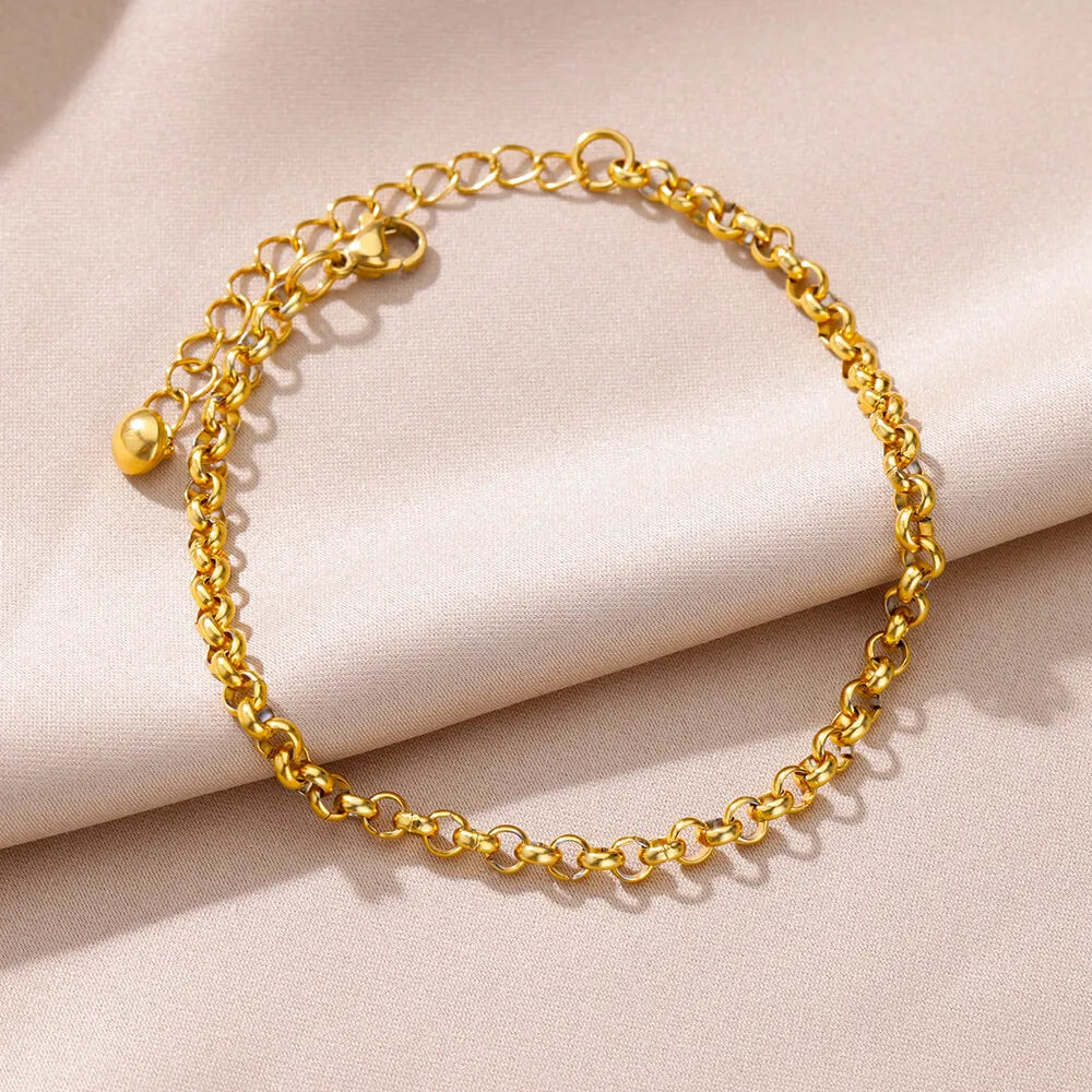 Pearl Gold Stainless Steel Anklet for Women