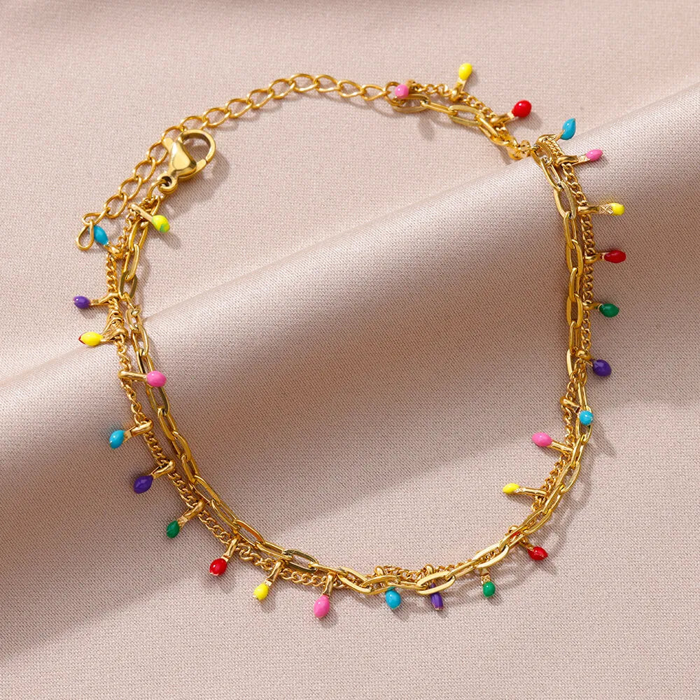 Gold Pearl Chain Anklet