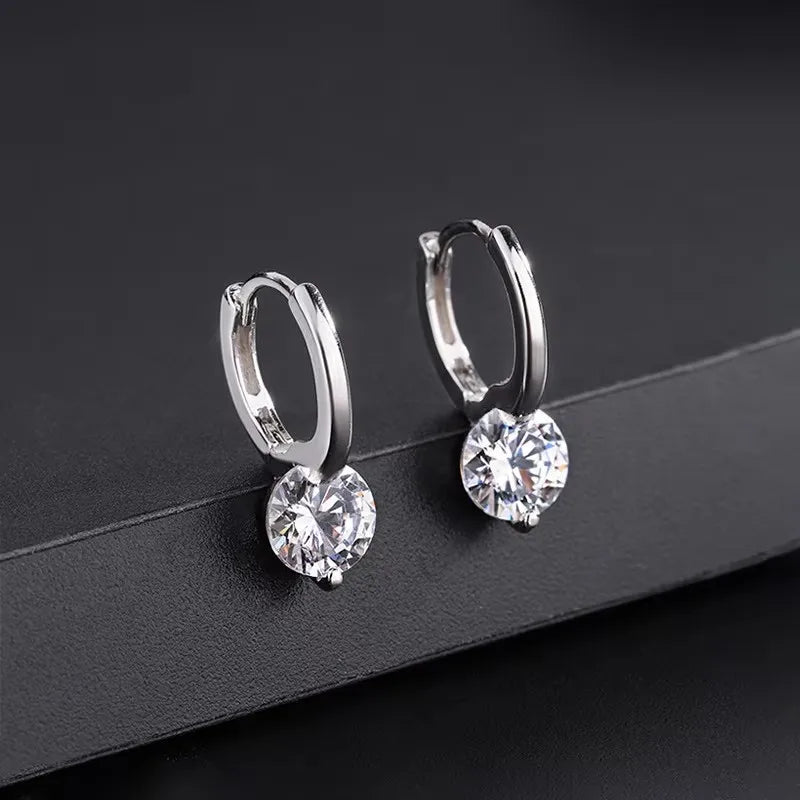 Hollow Heart Zircon Earrings