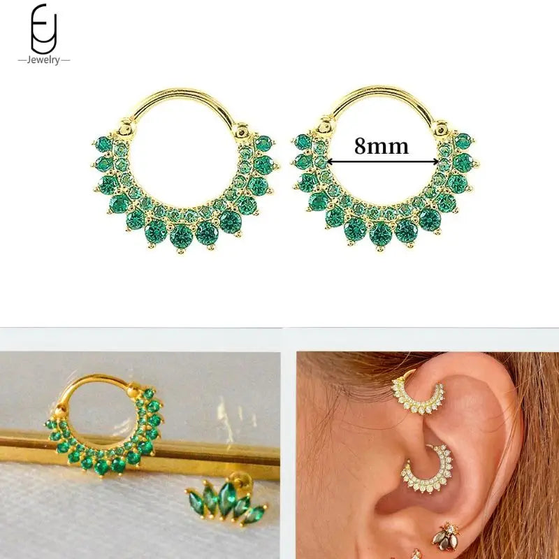 Gold Heart Zircon Earrings