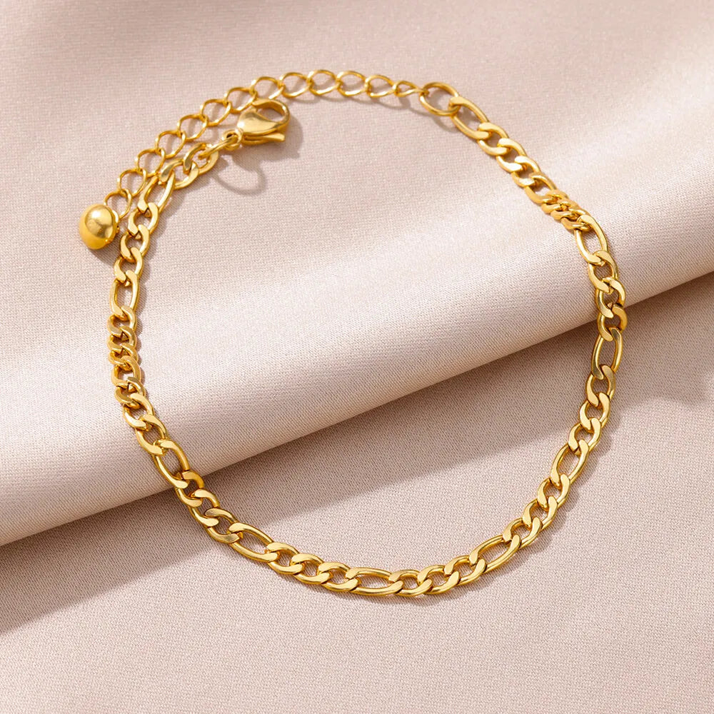 Gold Pearl Chain Anklet