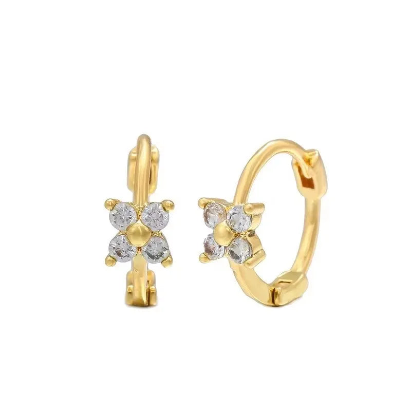 Hollow Heart Zircon Earrings