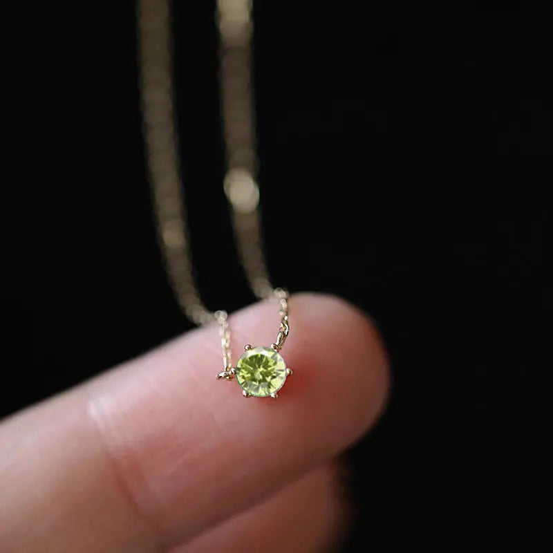 old Plated Zircon Clavicle Necklace