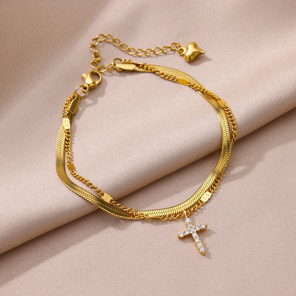 Turkish Evil Eye Gold Anklet for Women