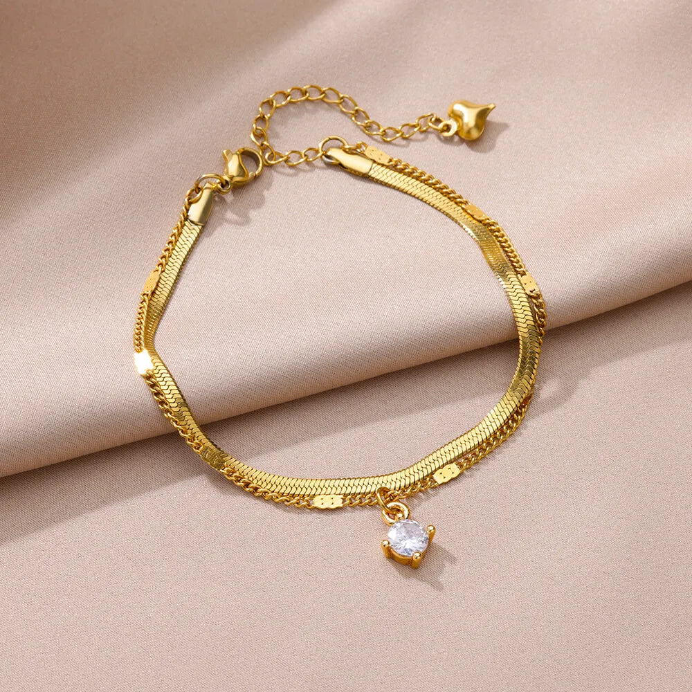 Turkish Evil Eye Gold Anklet for Women