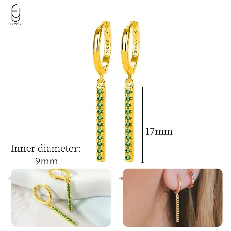 Gold Heart Zircon Earrings