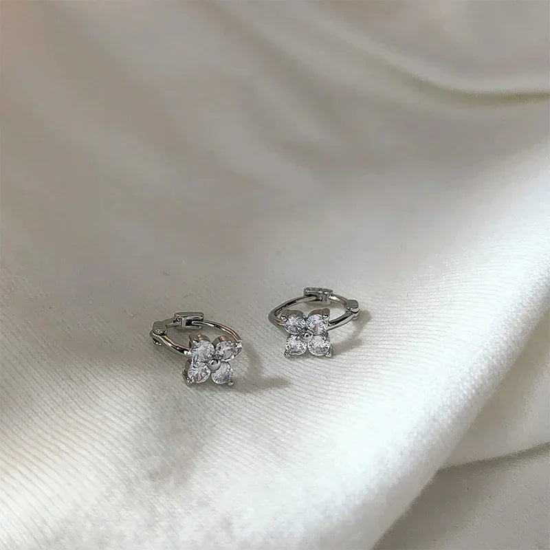 Hollow Heart Zircon Earrings