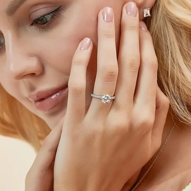 2CT Moissanite Solitaire Ring