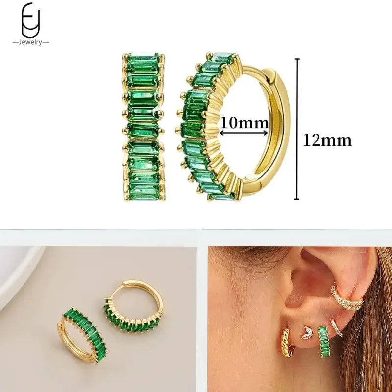 Gold Heart Zircon Earrings