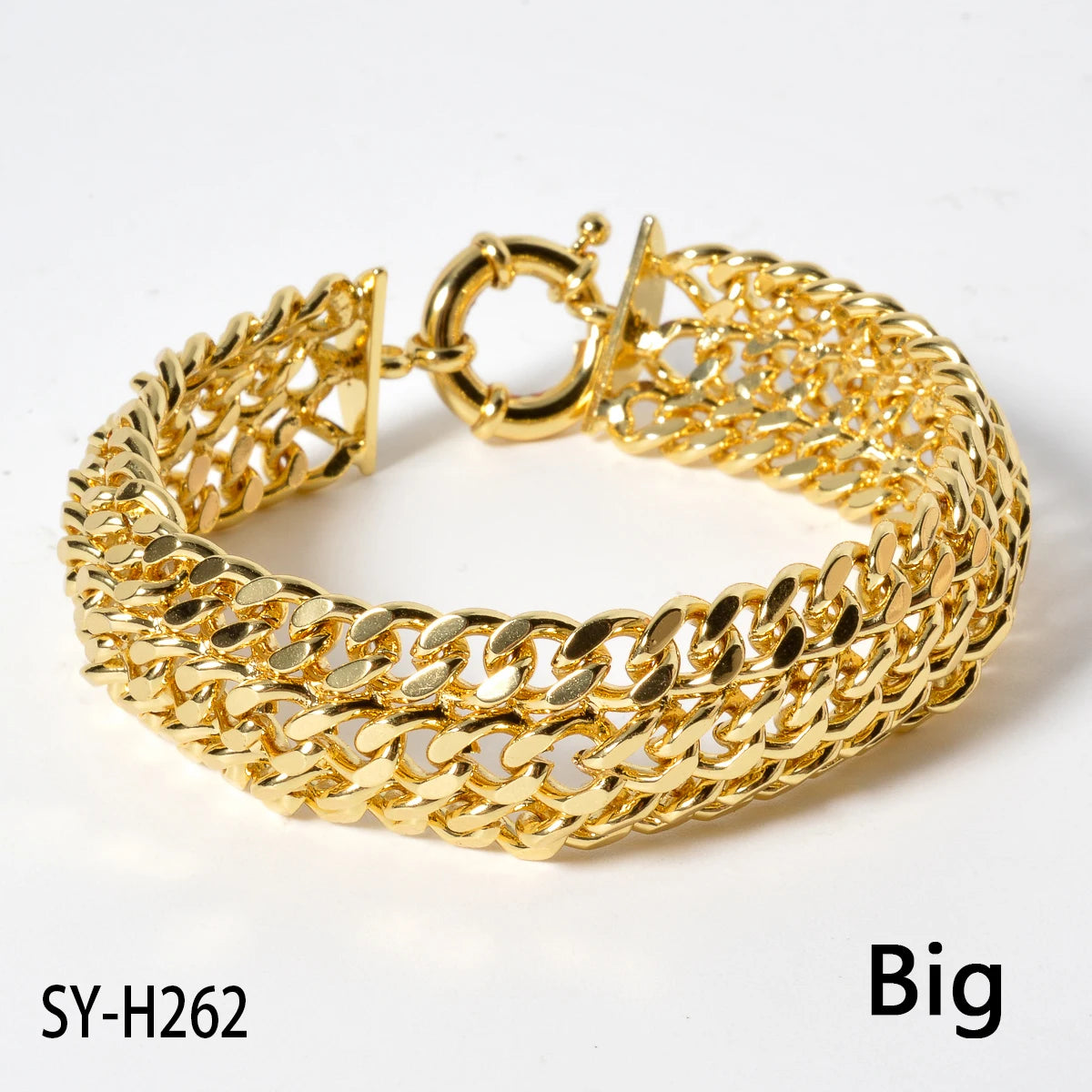 18MM Gold-Plated Copper Chain Bracelet, Unisex Miami Hip Hop Jewelry, Gift