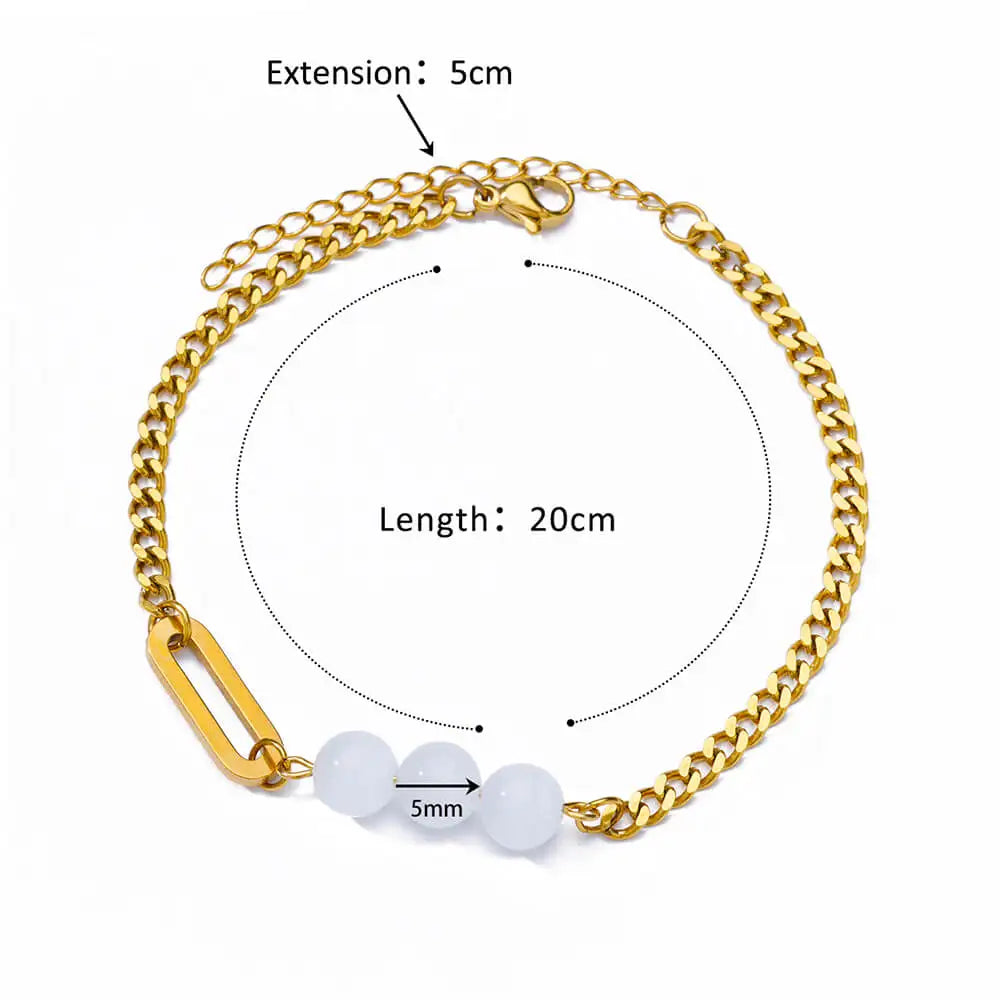 Pearl Gold Stainless Steel Anklet for Women