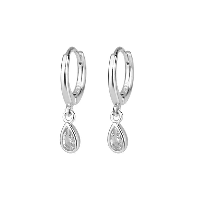 Hollow Heart Zircon Earrings