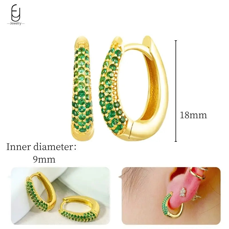 Gold Heart Zircon Earrings