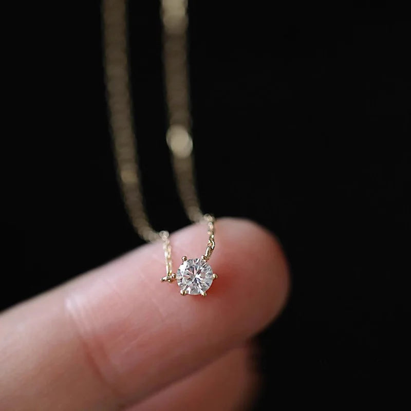 old Plated Zircon Clavicle Necklace