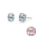 Oval Zircon Stud Earrings