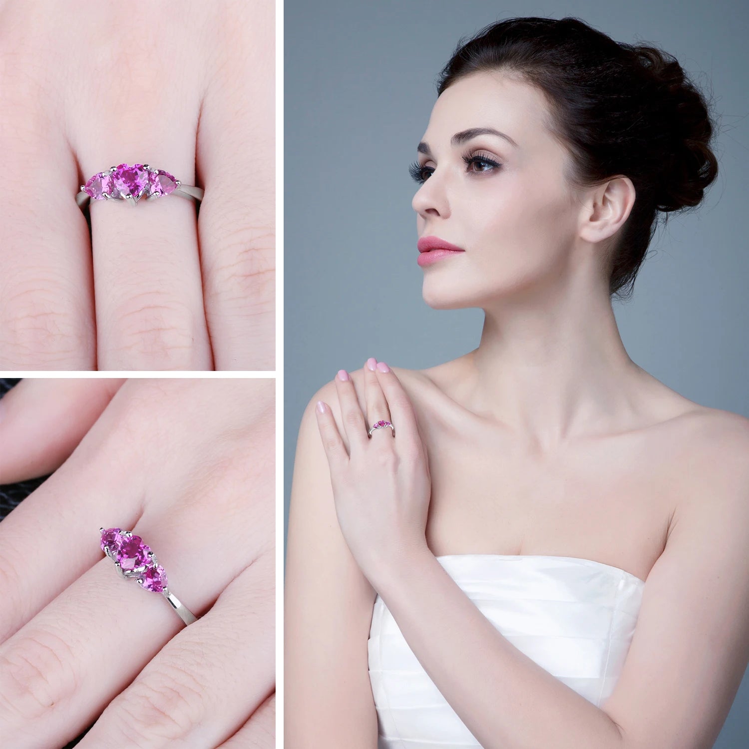 Pink Sapphire Heart Ring