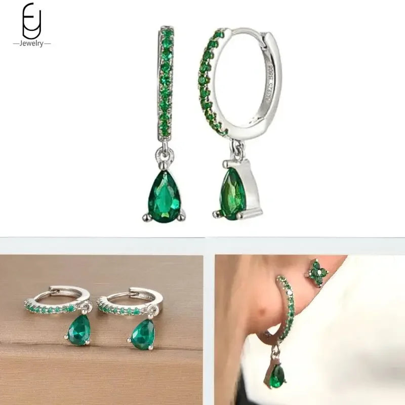 Gold Heart Zircon Earrings