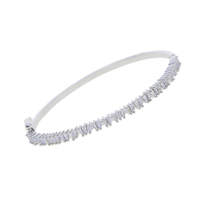Geometric CZ Bangle Bracelet