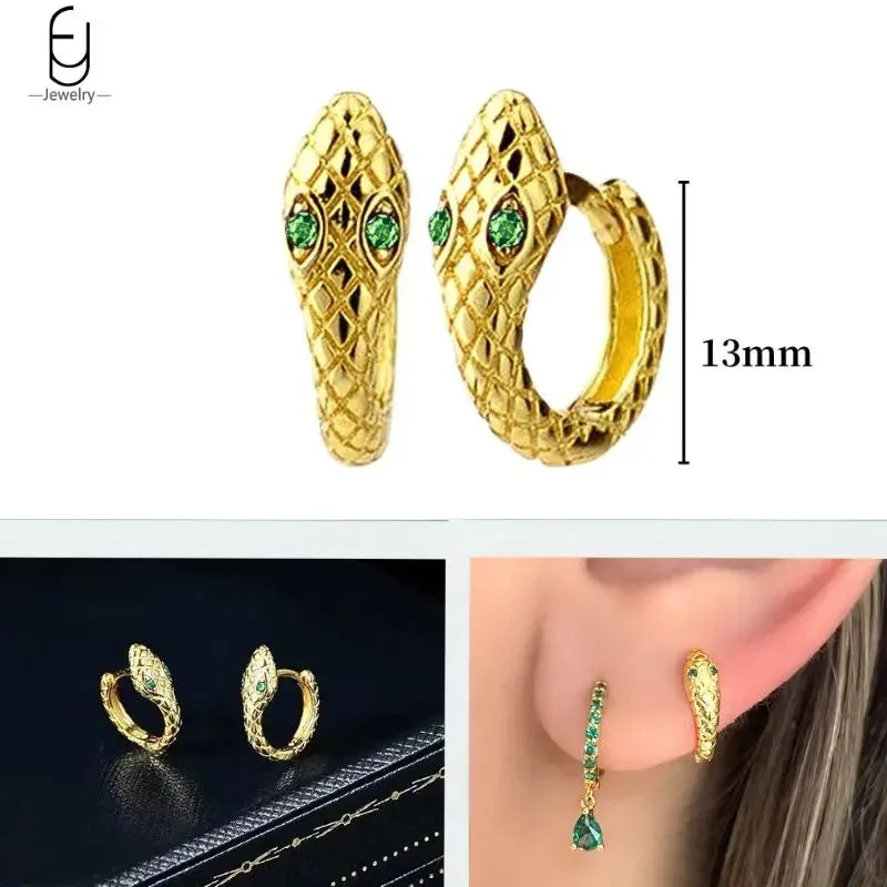 Gold Heart Zircon Earrings