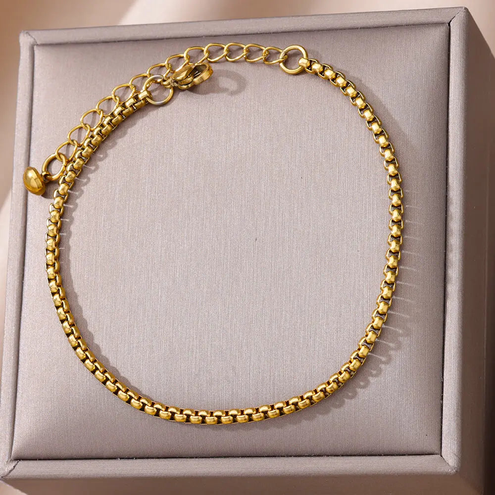 Pearl Gold Stainless Steel Anklet for Women