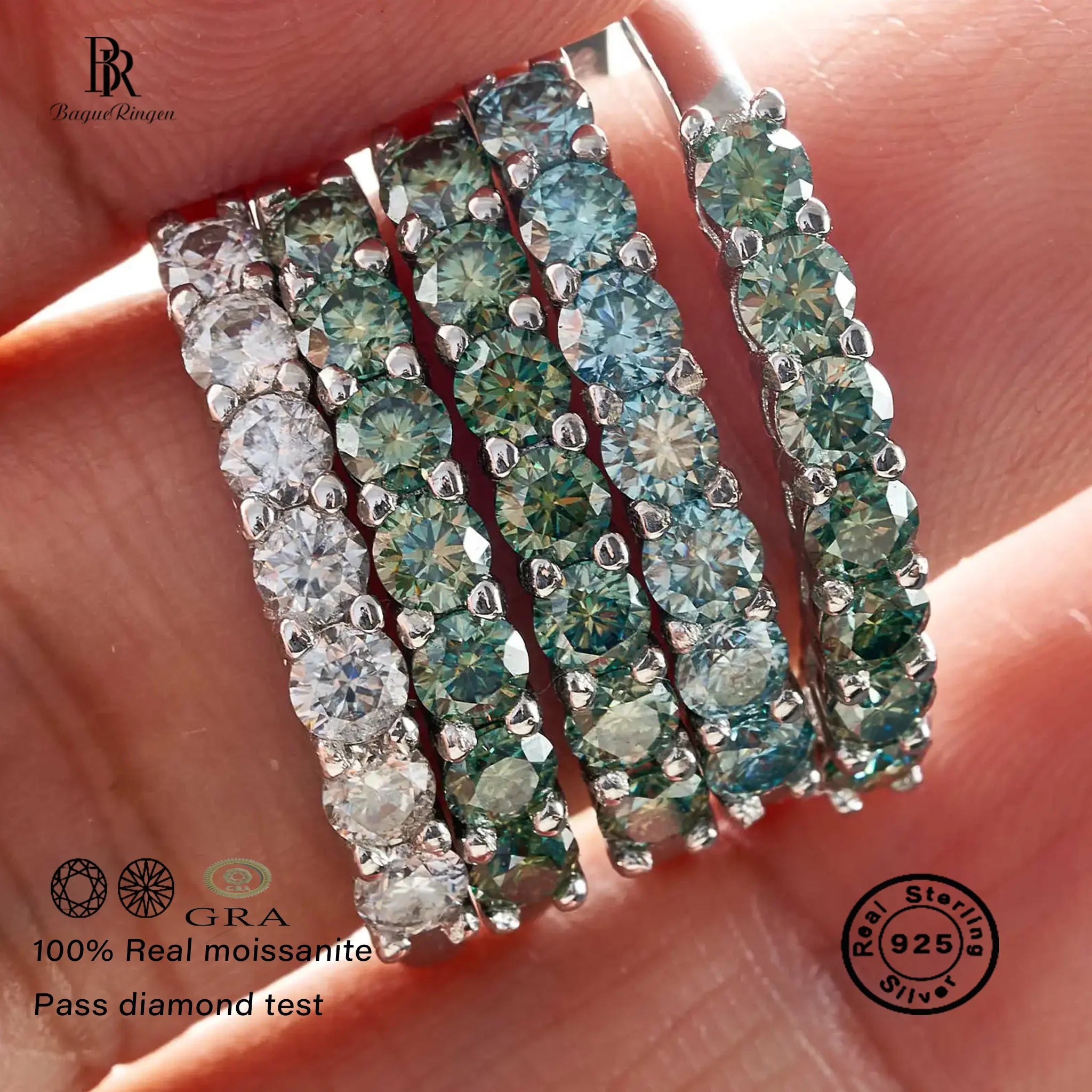 0.7CT Moissanite Silver Ring