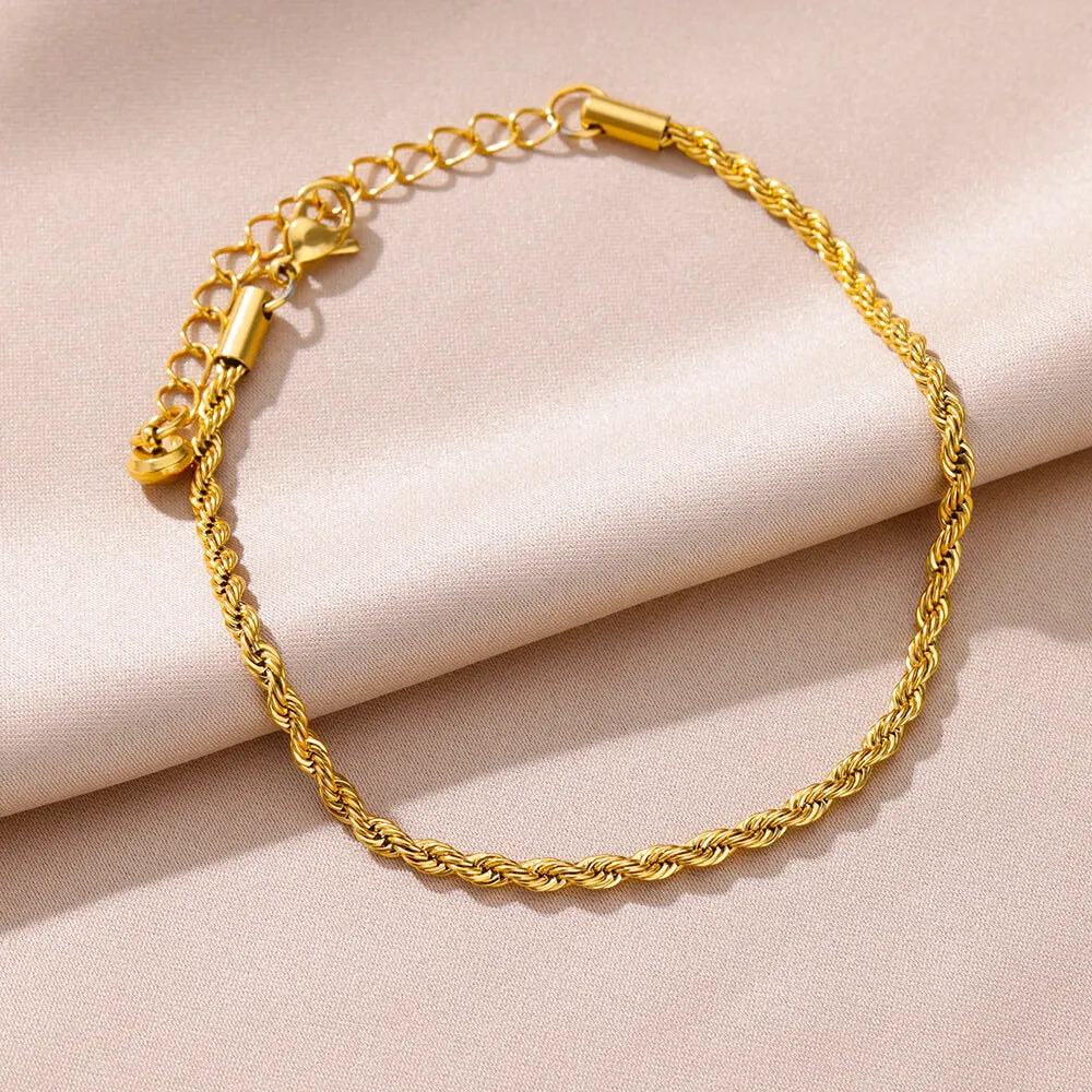 Gold Pearl Chain Anklet
