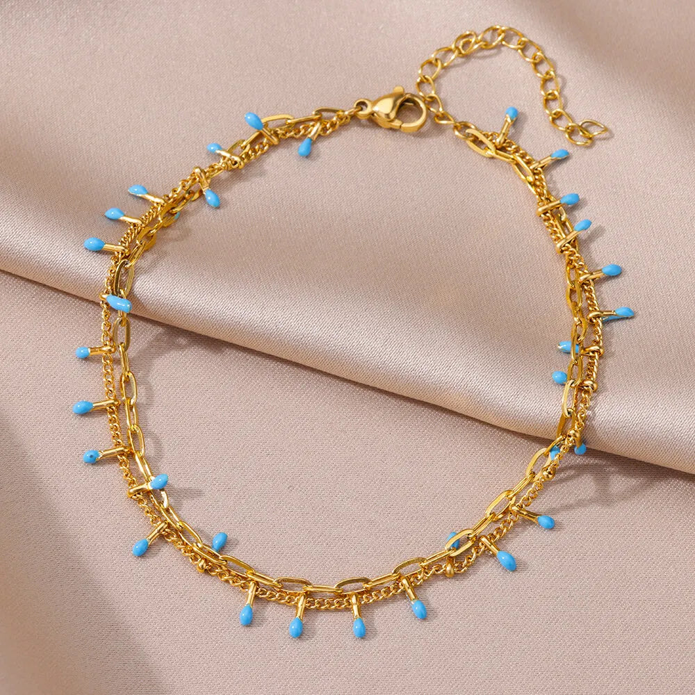 Gold Pearl Chain Anklet