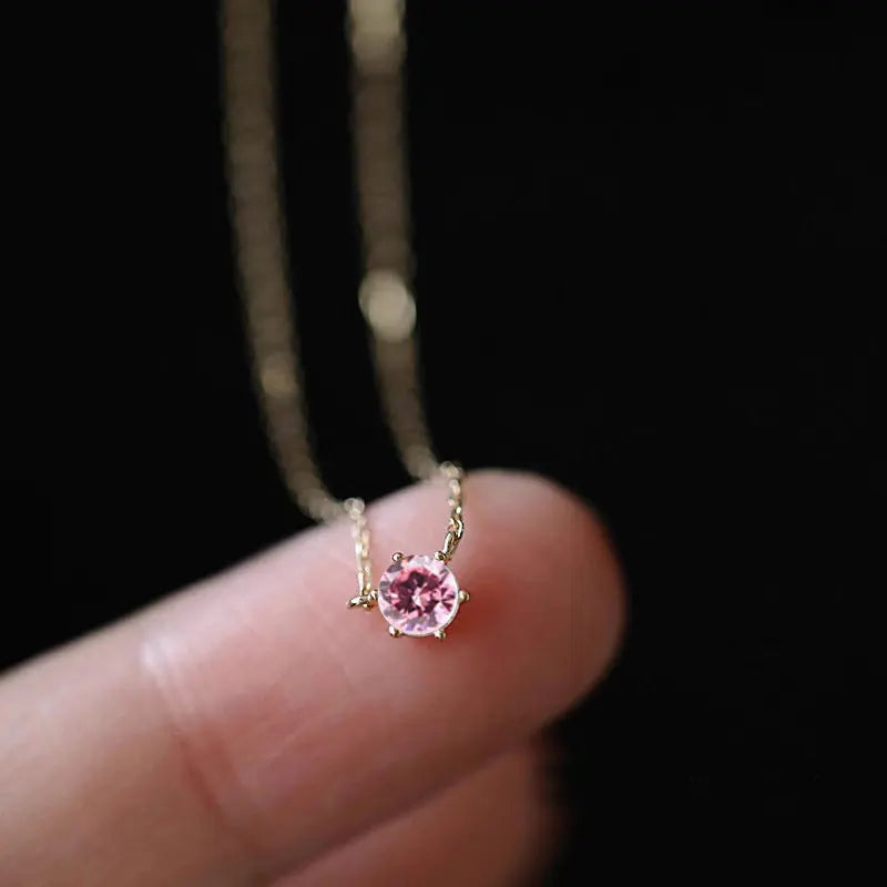 old Plated Zircon Clavicle Necklace
