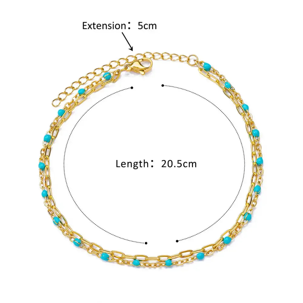 Turkish Evil Eye Gold Anklet for Women