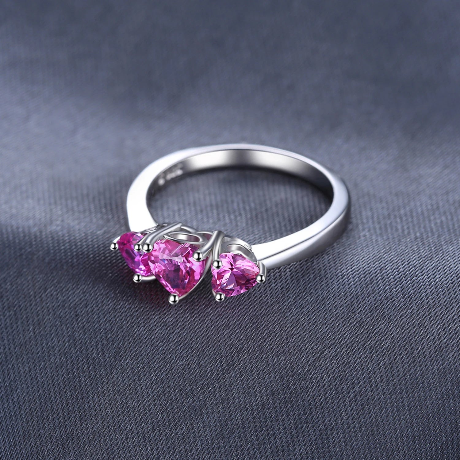 Pink Sapphire Heart Ring