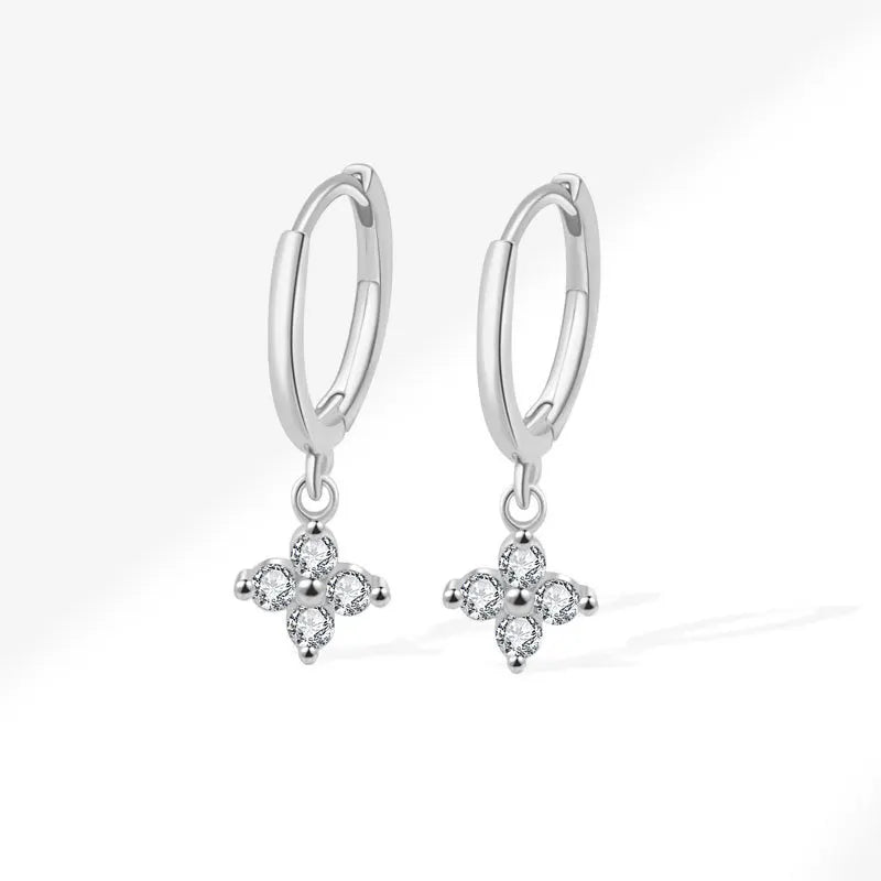 Hollow Heart Zircon Earrings