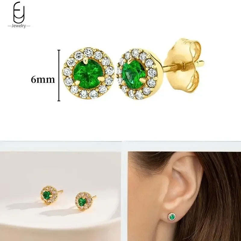 Gold Heart Zircon Earrings