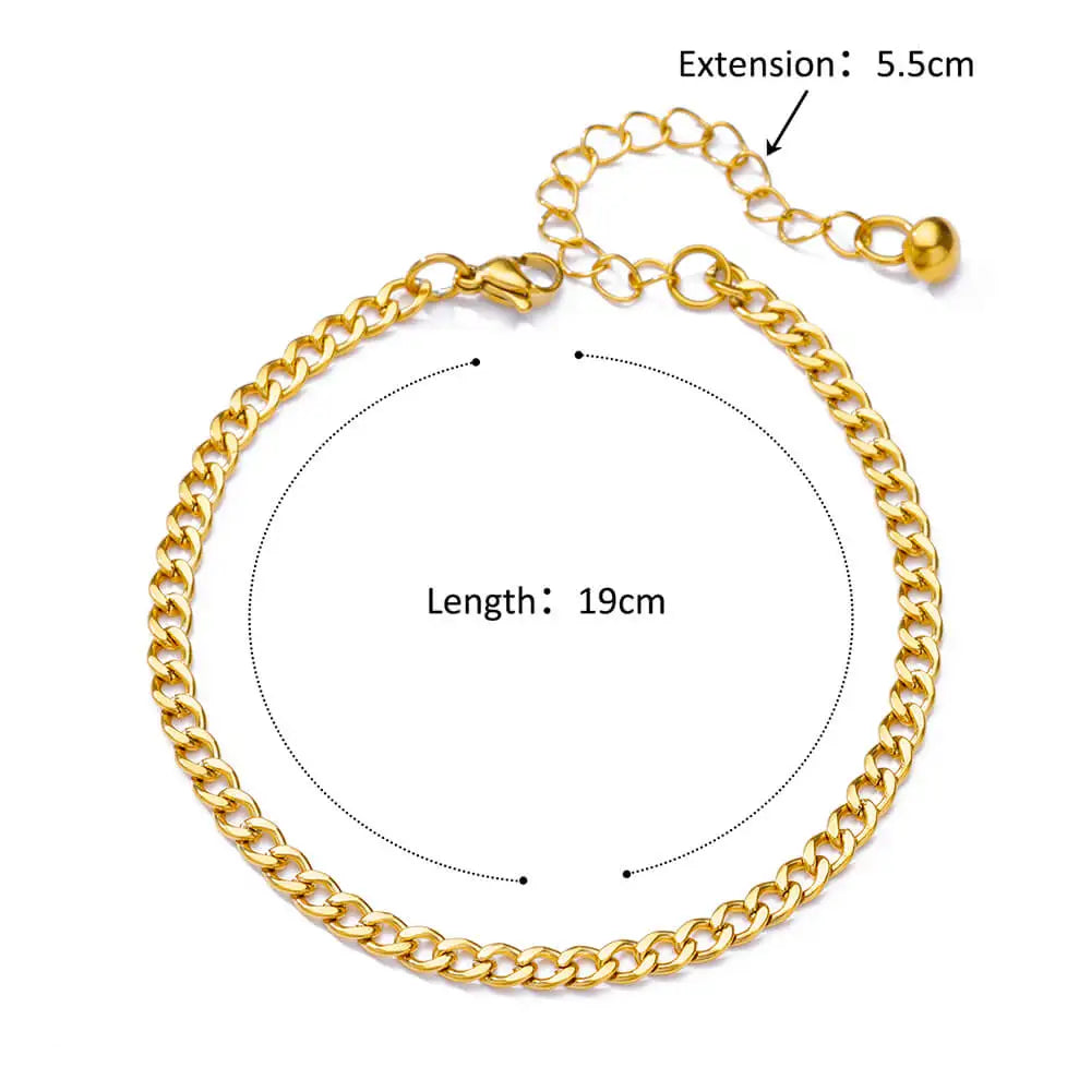 Pearl Gold Stainless Steel Anklet for Women