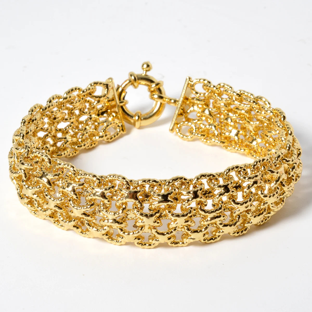 18MM Gold-Plated Copper Chain Bracelet, Unisex Miami Hip Hop Jewelry, Gift