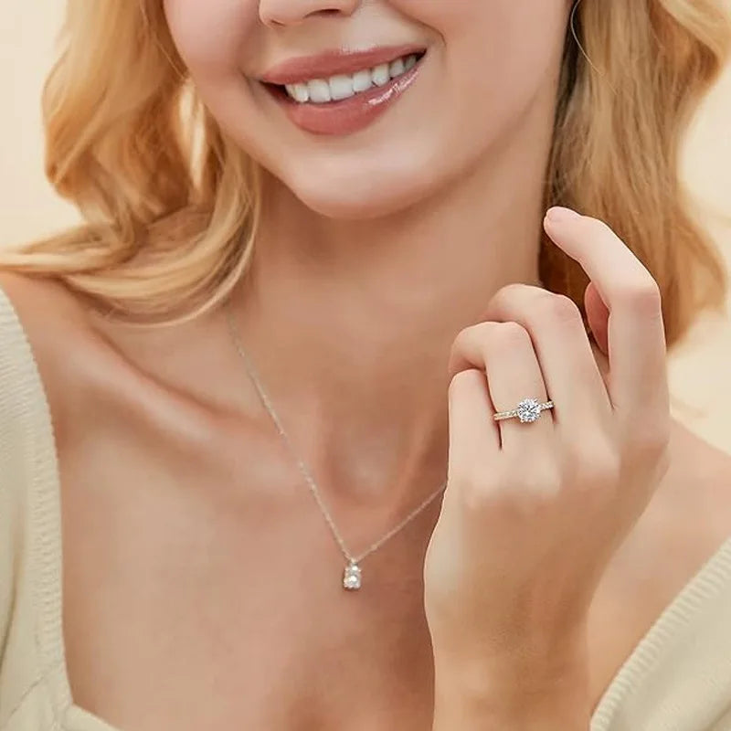 2CT Moissanite Solitaire Ring