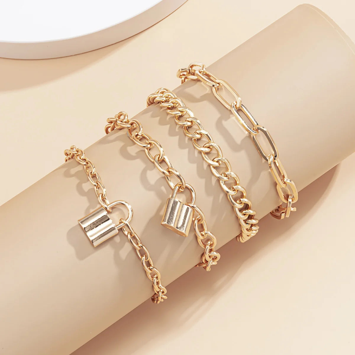 Golden Cuban Bracelet Set
