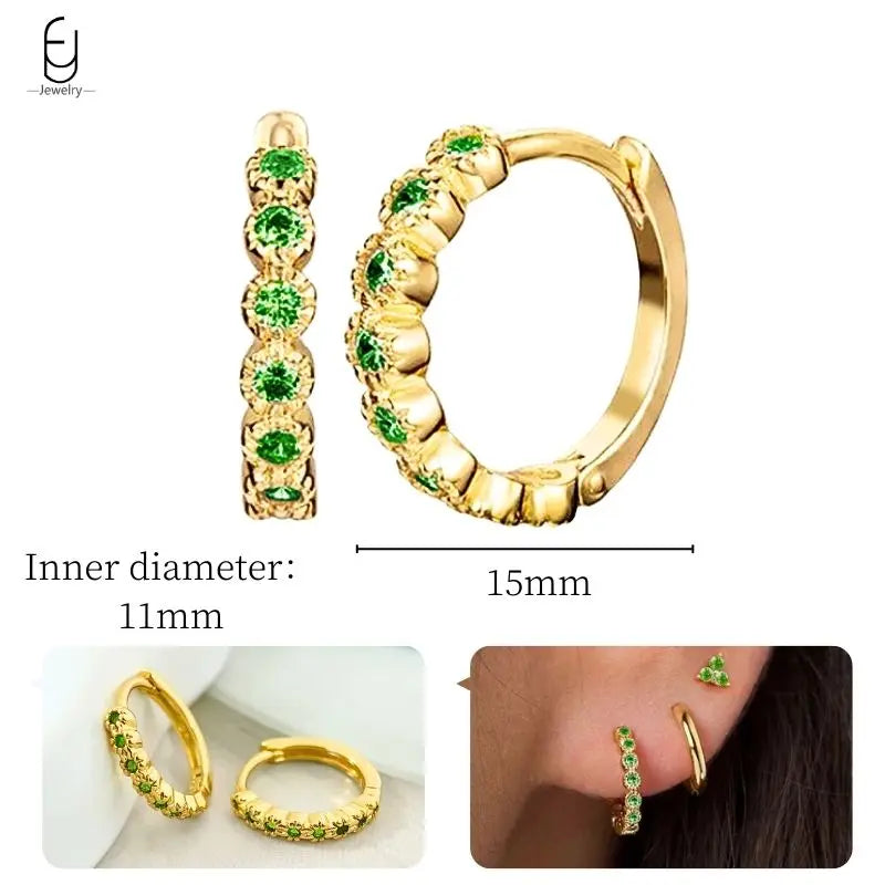 Gold Heart Zircon Earrings