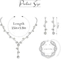 Silver Rhinestone Necklace Set